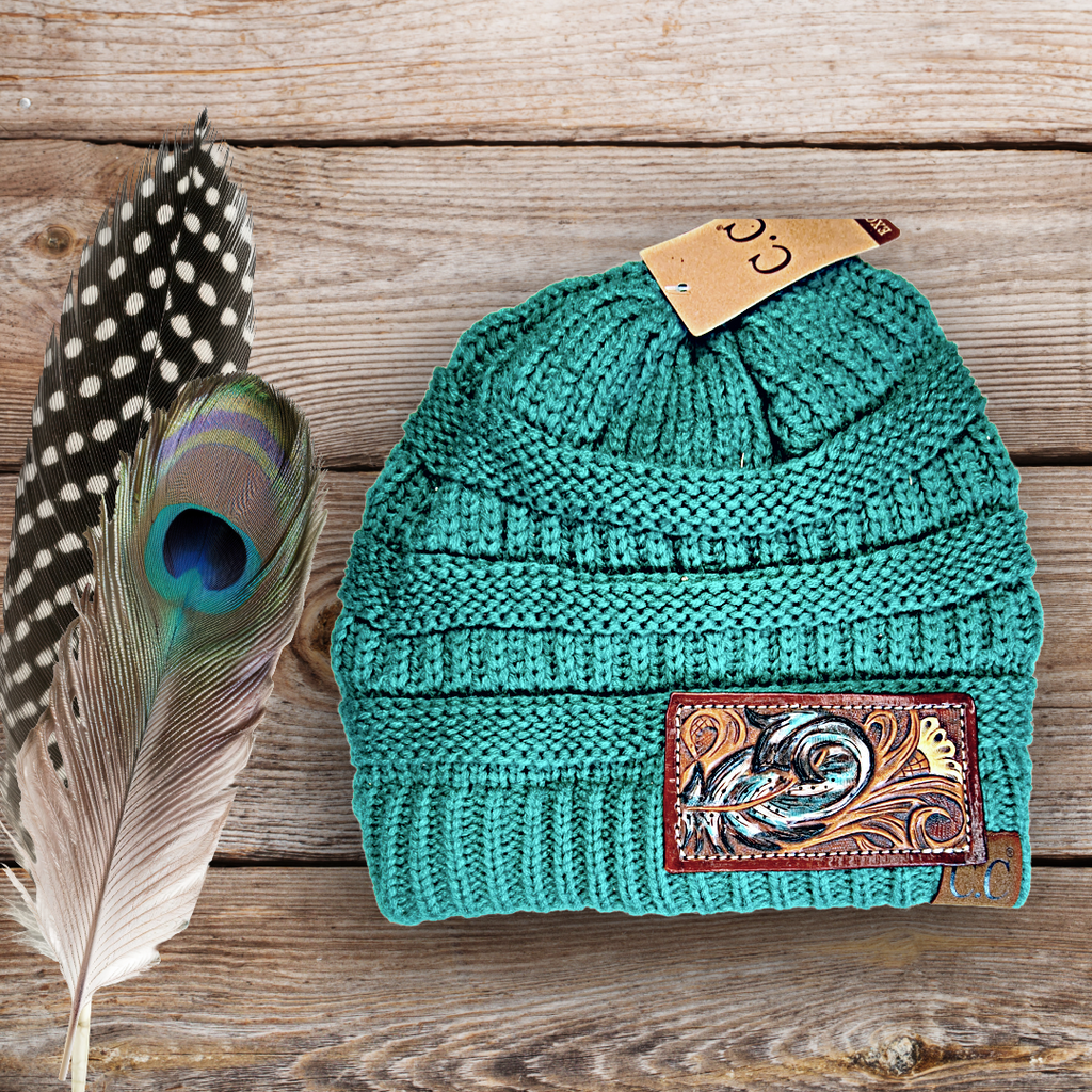 Tooled feather Beanie
