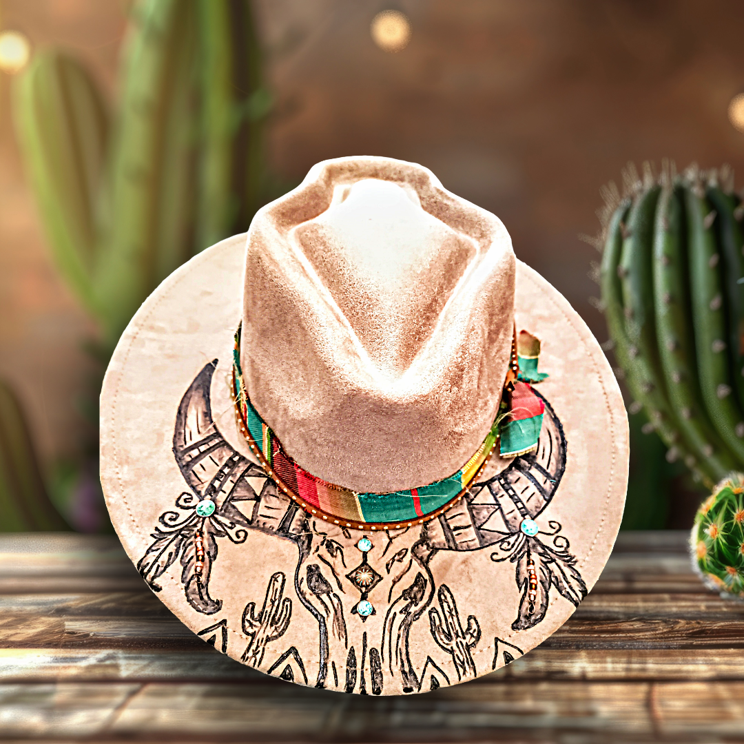 Free Spirit Hand Burned Rancher Hat