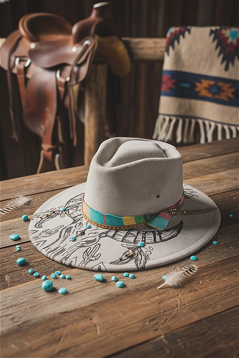 Free Spirit Hand Burned Rancher Hat