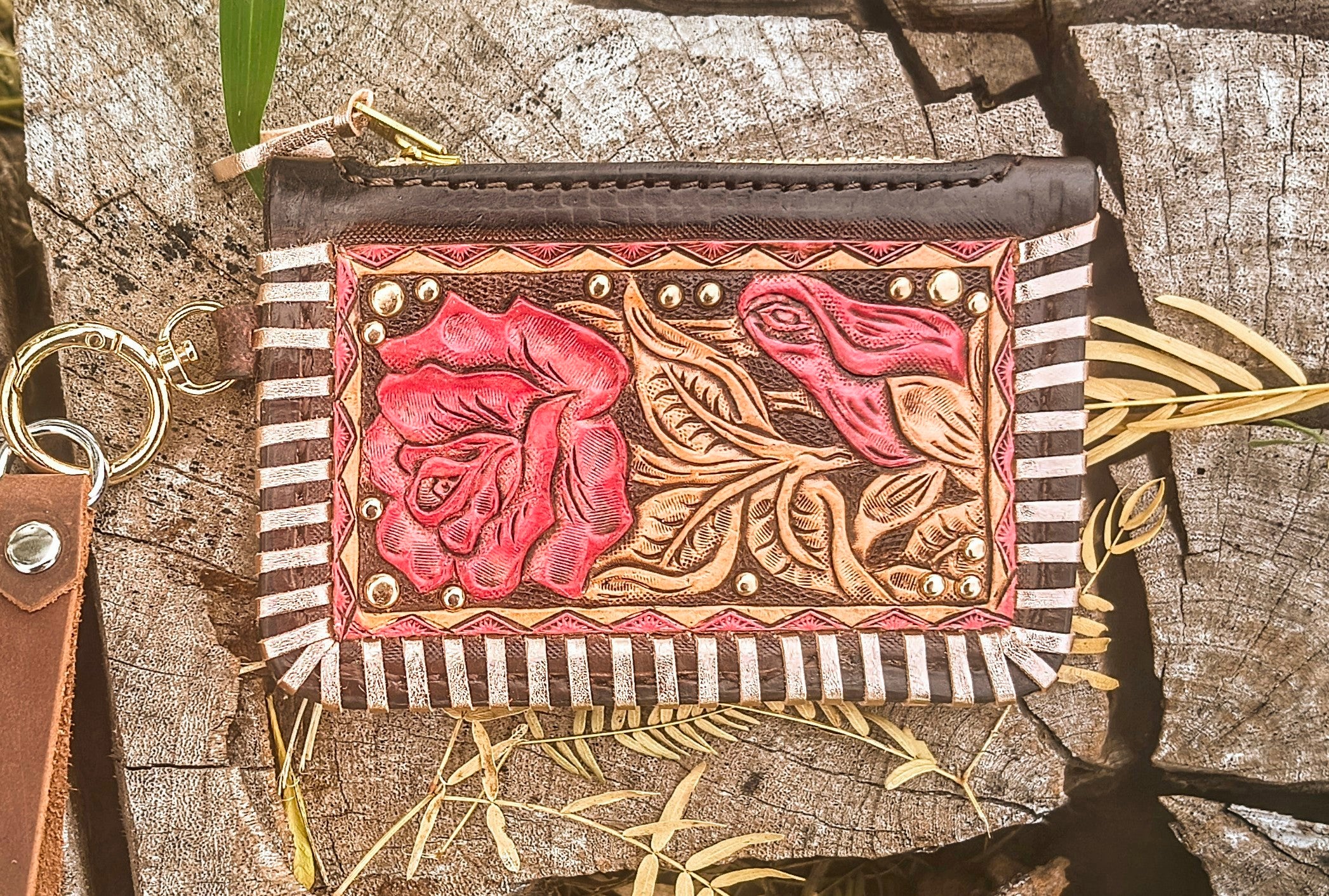 Rambling Rose - Card/Coin Wallet Wristlet