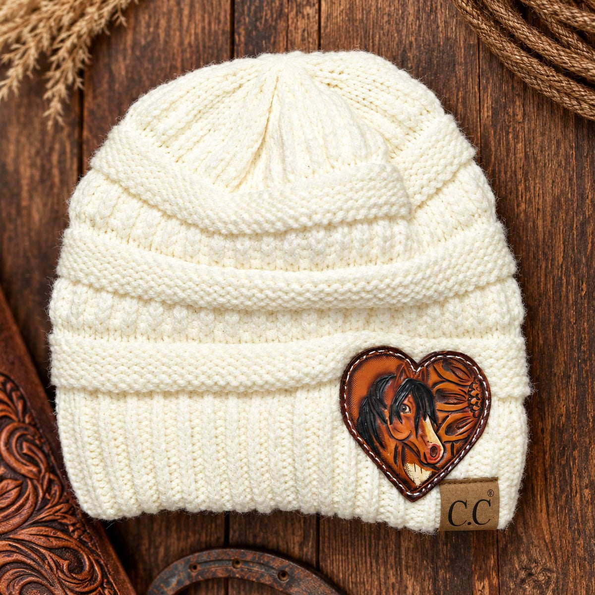 Western Horse Heart Beanie