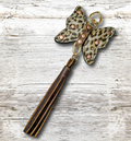 Butterfly Purse Charm - Cheetah Hair on Hide