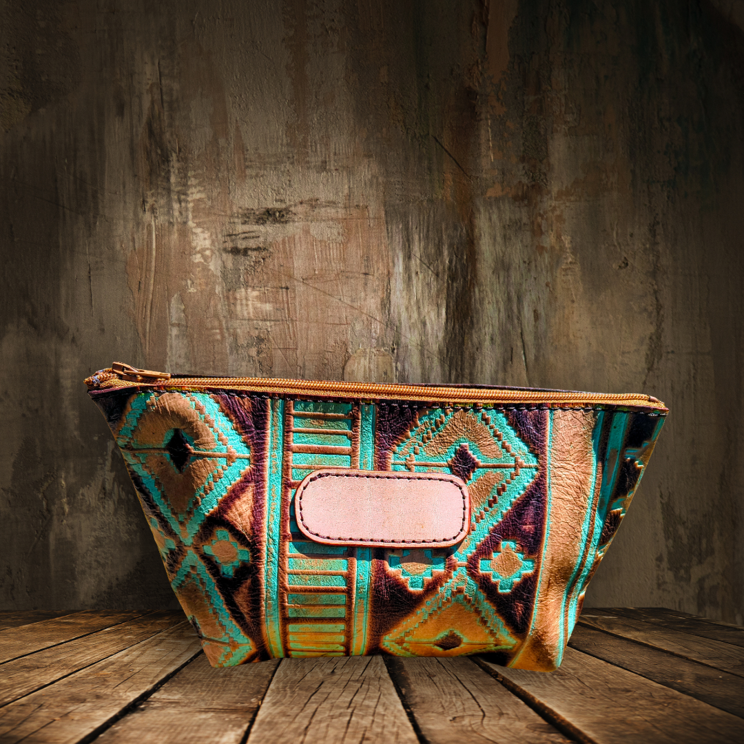 Personalized Leather Makeup Bag
