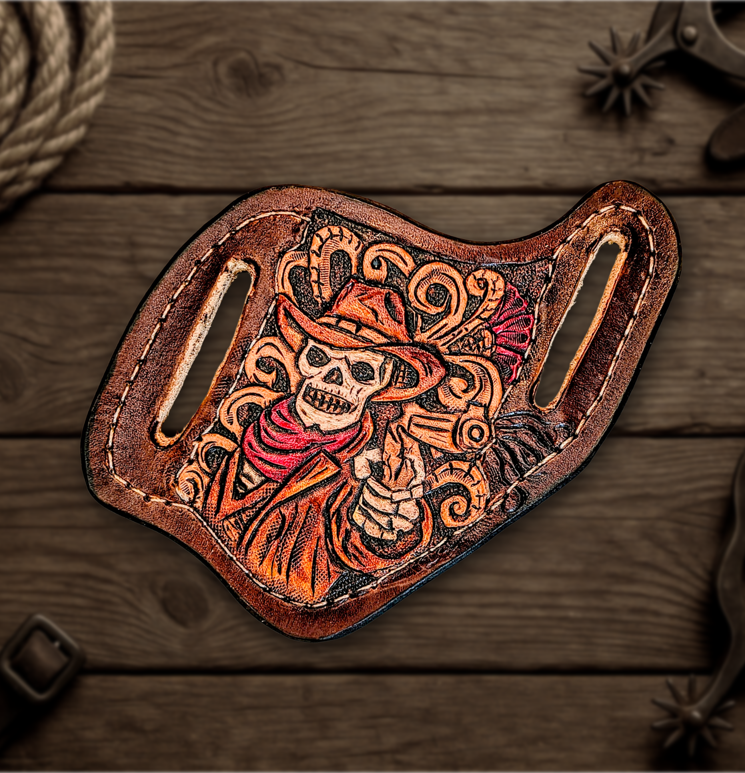 Say When... Hand Tooled Leather Knife Sheath