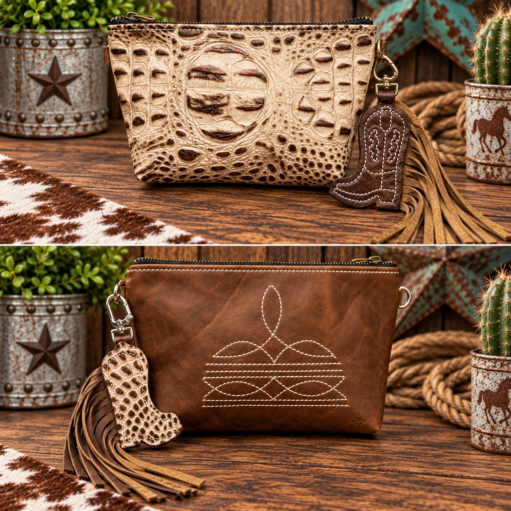 Desert Rose Western Wristlet
