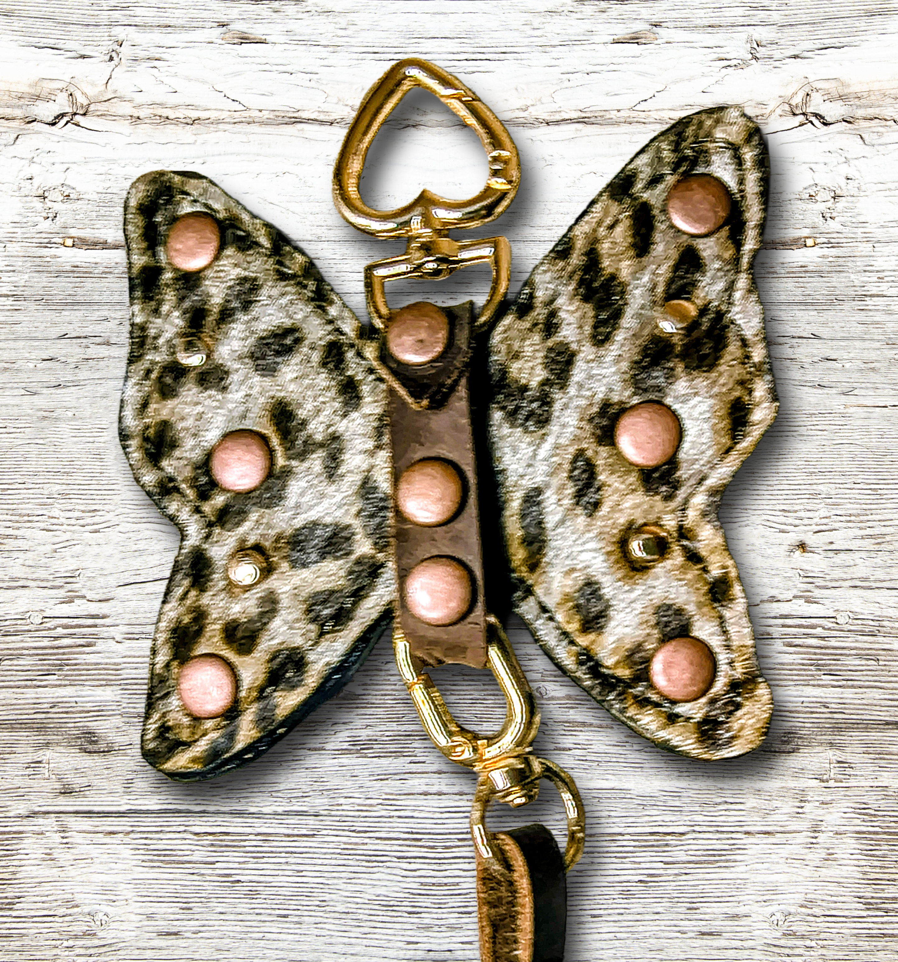 Butterfly Purse Charm - Cheetah Hair on Hide