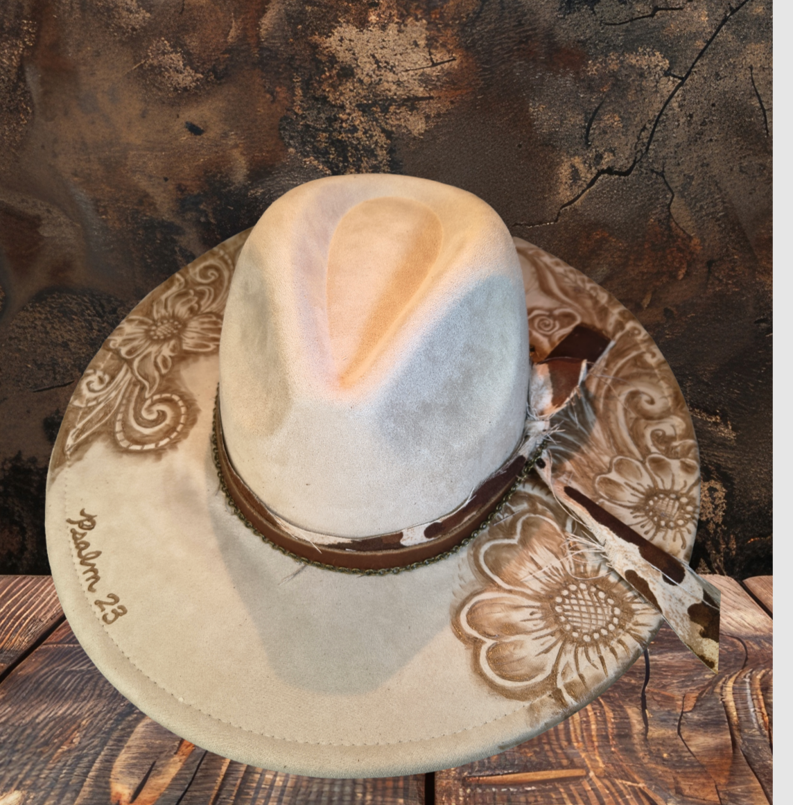 Faithful Cowgirl - Custom Hand Burned Rancher Hat