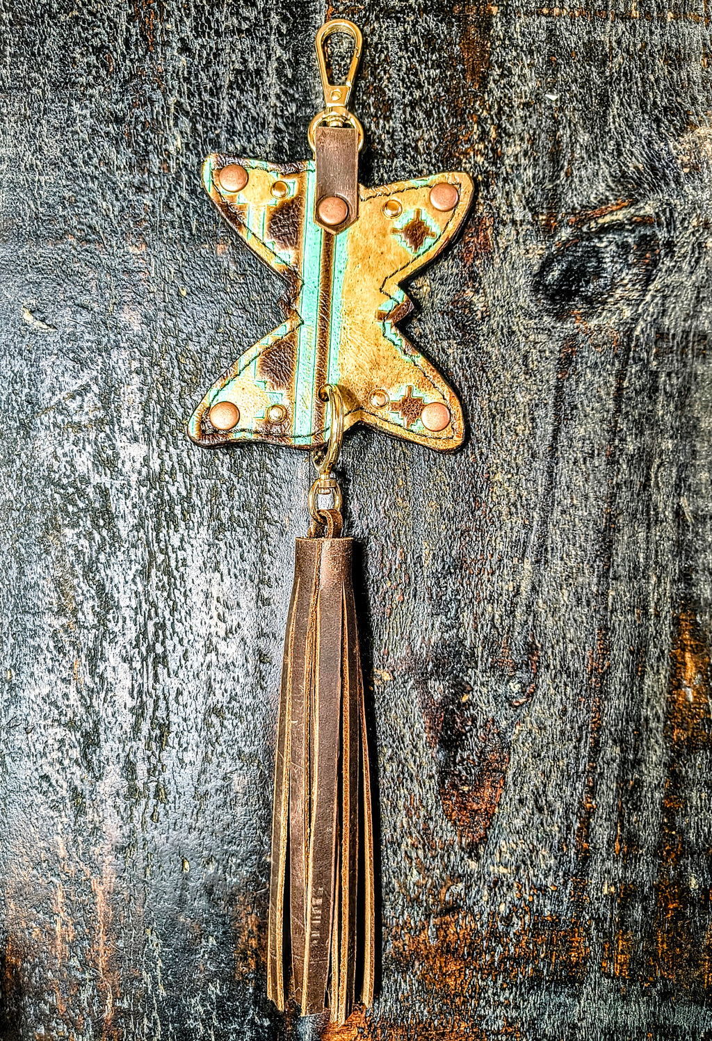 Butterfly Purse Charm - Aztec Embossed (Version 2)