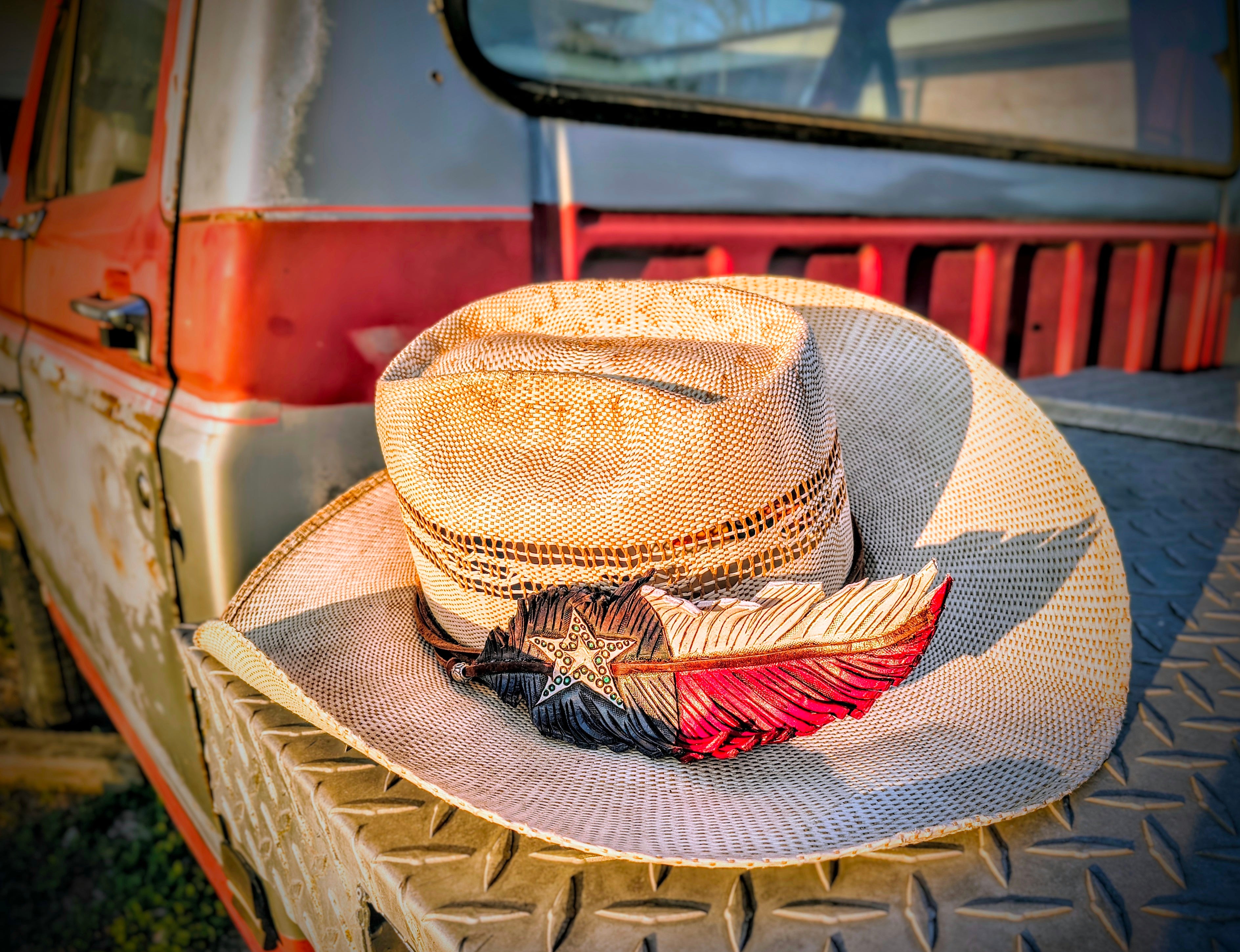 Texas Pride Feather Hatband