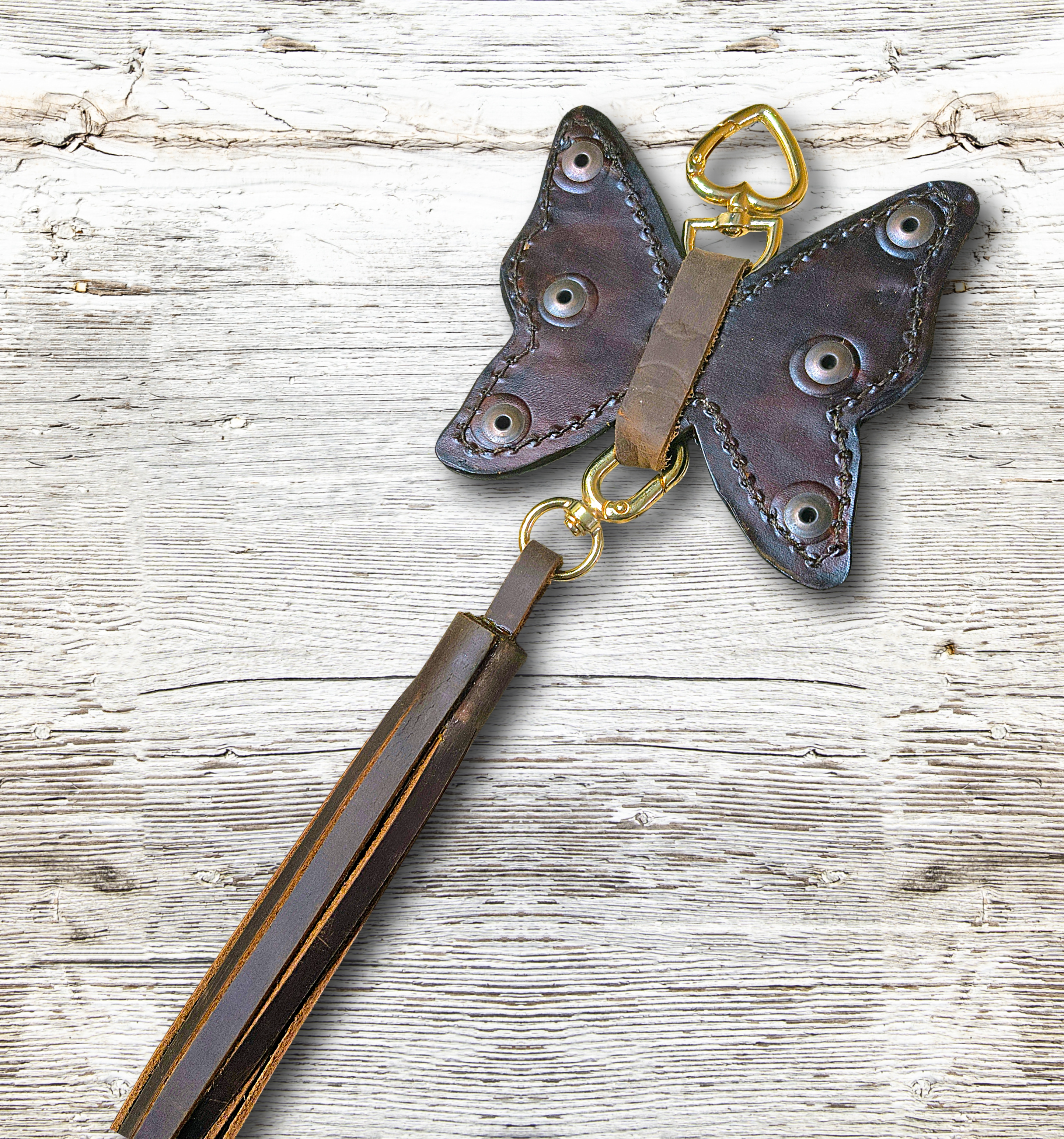 Butterfly Purse Charm - Cheetah Hair on Hide