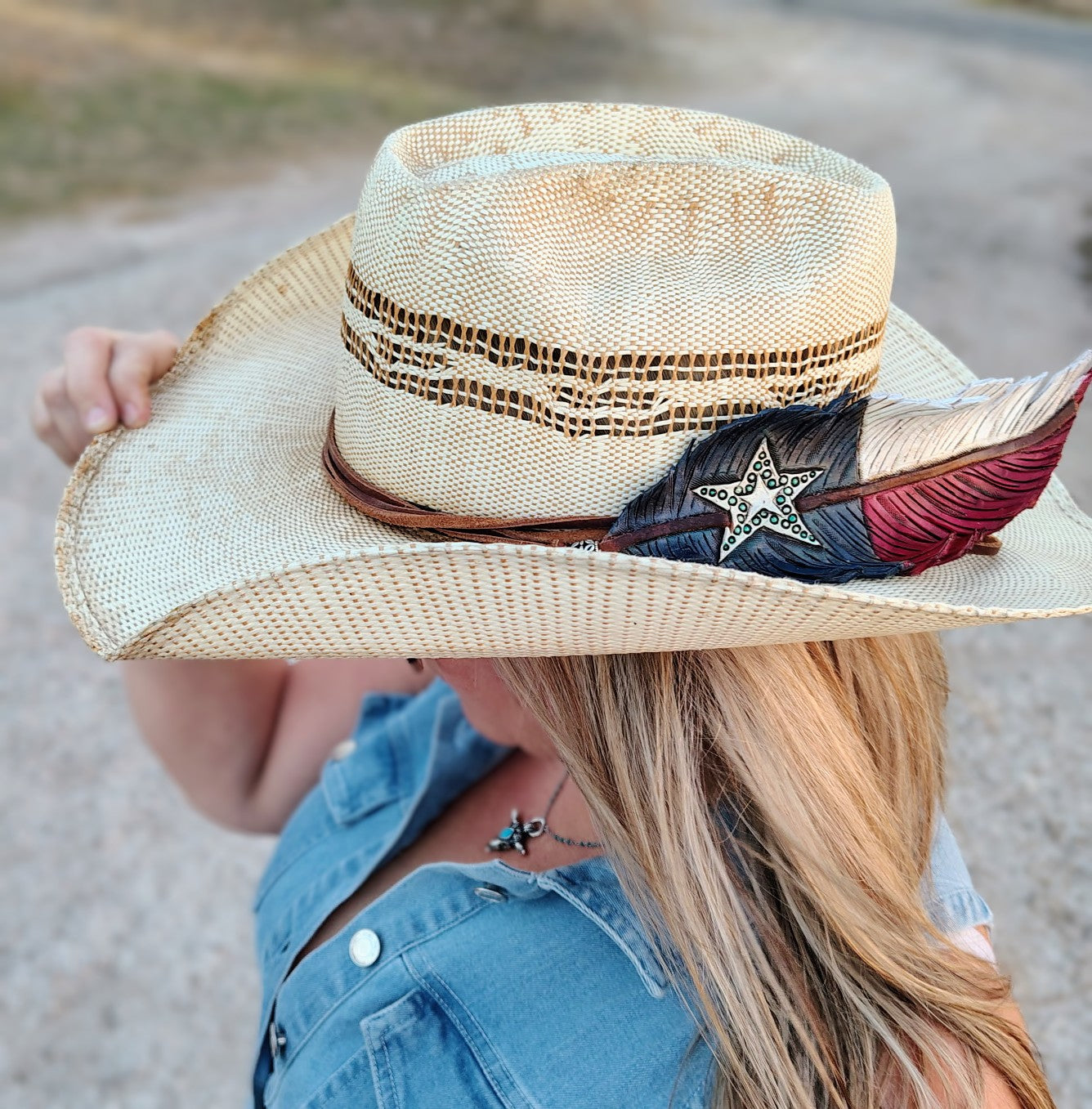 Texas Pride Feather Hatband