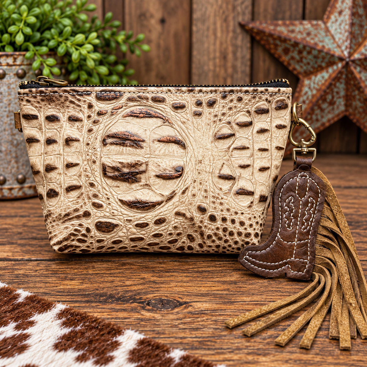 Desert Rose Western Wristlet