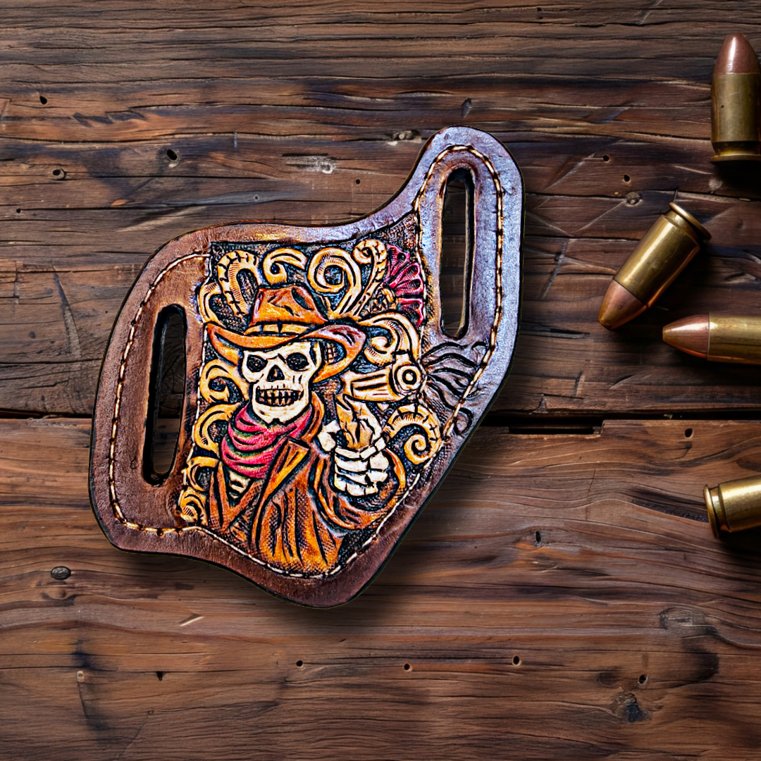 Say When... Hand Tooled Leather Knife Sheath