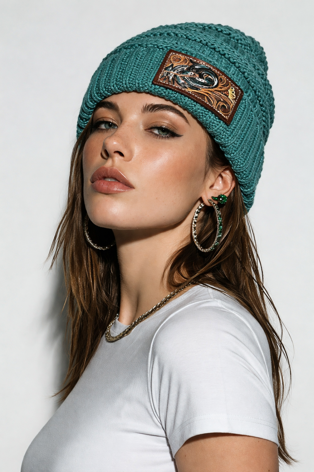 Tooled feather Beanie