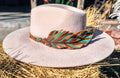 Tooled Leather Feather Hatband Wrap