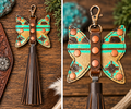 Butterfly Purse Charm - Aztec Embossed
