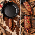 Hot Pink Tooled Leather Cast Iron Pan Holder