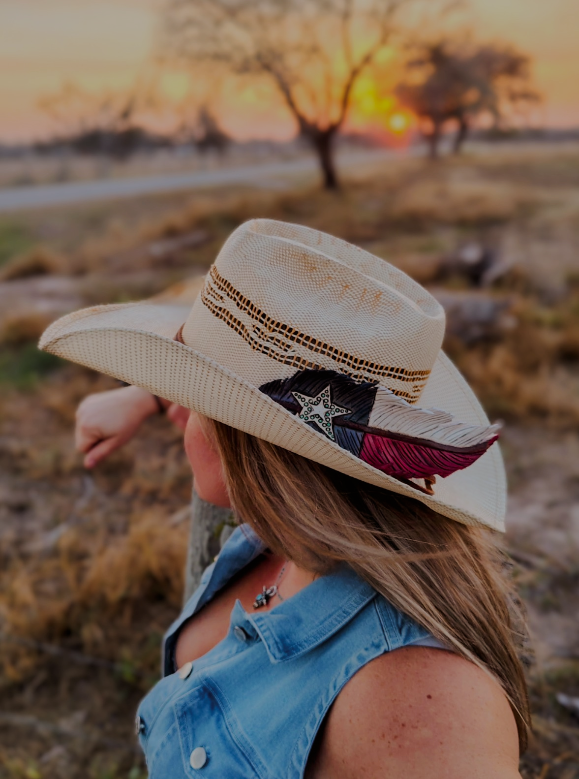 Texas Pride Feather Hatband