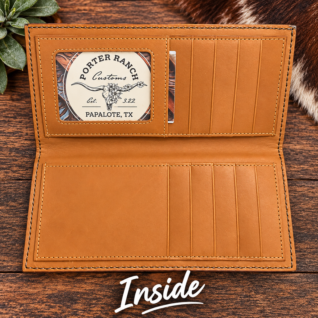 Cream Colored Embossed Crocodile Cowhide - Roper Wallet