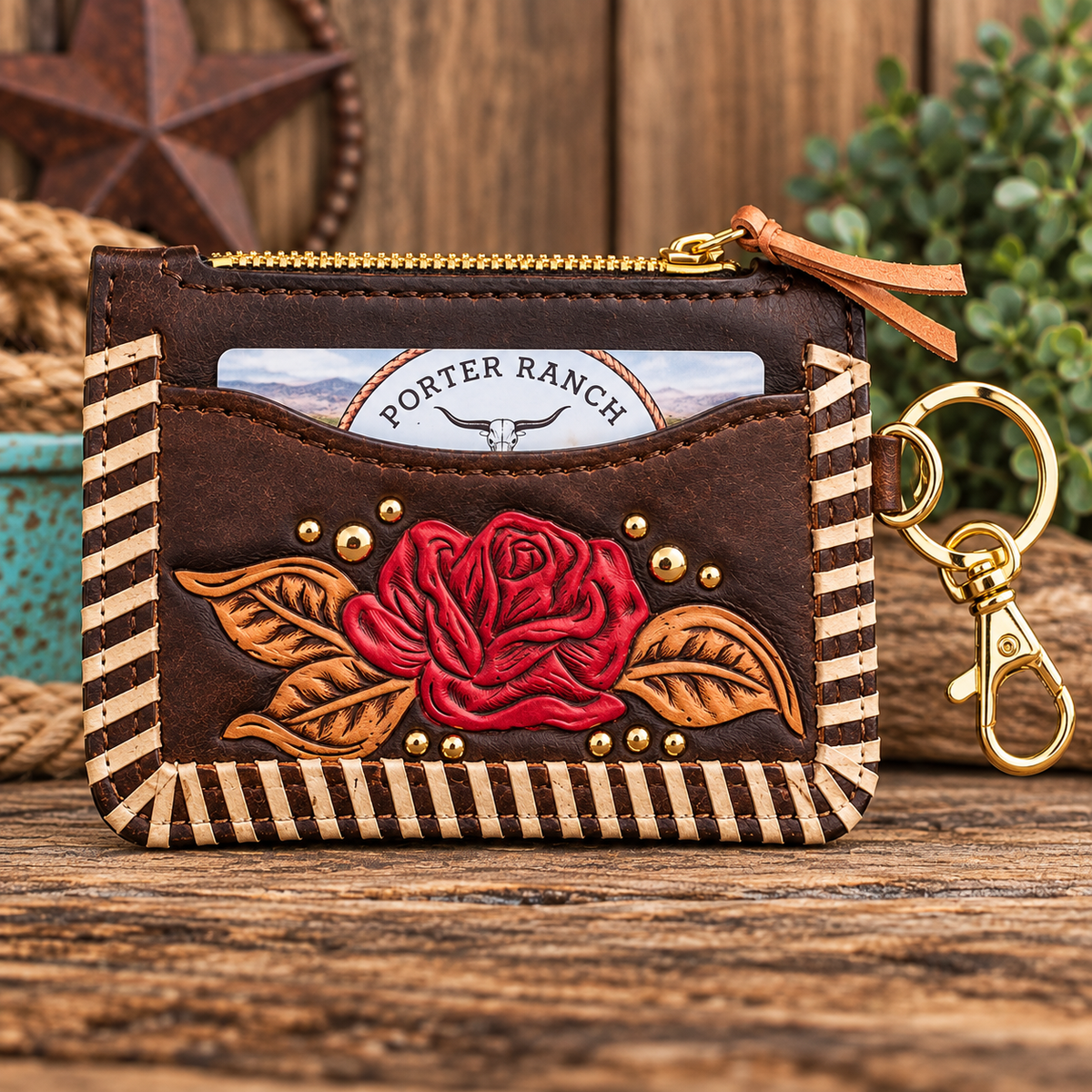 Rambling Rose - Card/Coin Wallet Wristlet