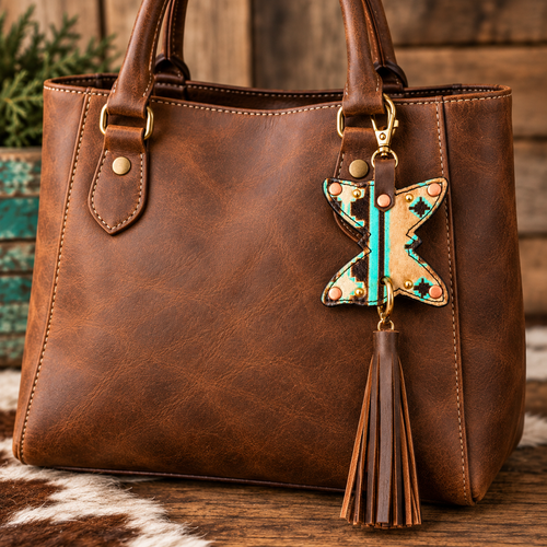 Butterfly Purse Charm - Aztec Embossed (Version 2)