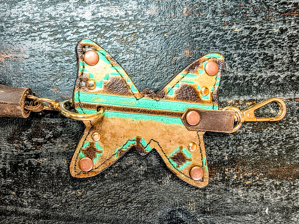 Butterfly Purse Charm - Aztec Embossed (Version 2)