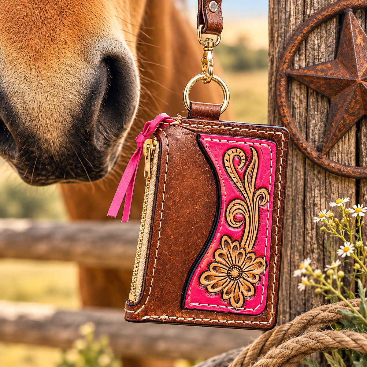 Wildflowers & Wild Horses - Card/Coin Wallet wristlet