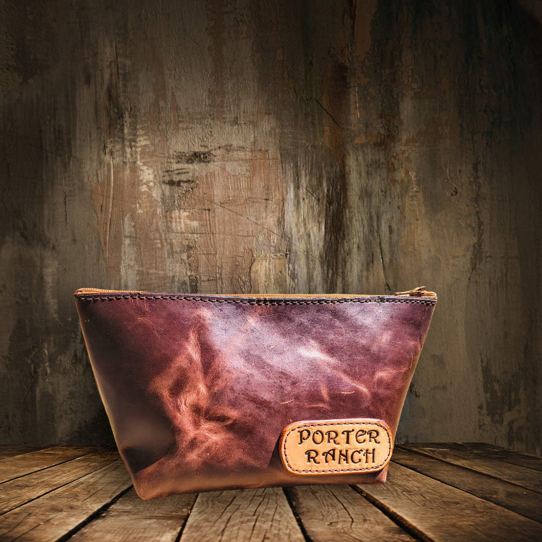 Personalized Leather Makeup Bag